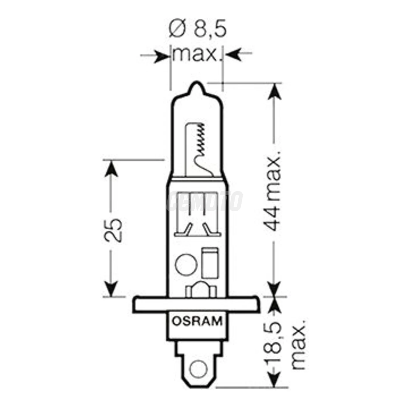 Ampoule H1 Night Breaker - 12V 55W P14.5s