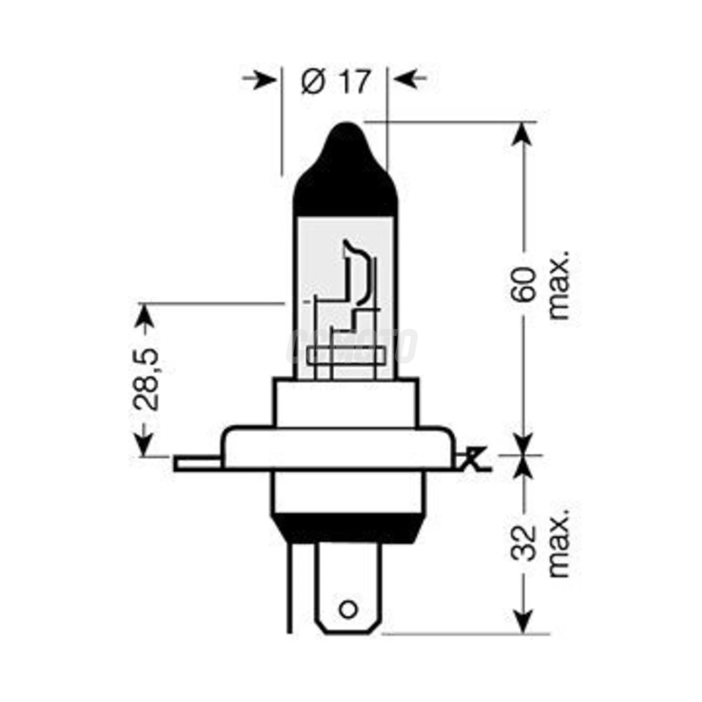 Ampoule H4 - 12V 60/55W P43t