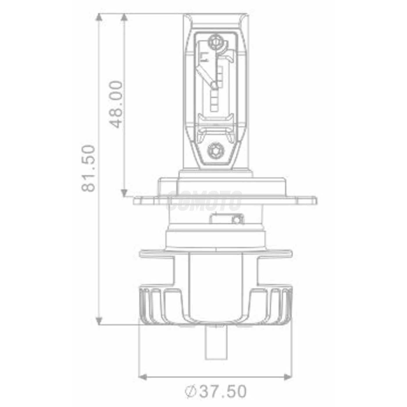 Ampoule H4 LED + Ballast Code et Code/Phare 16W - 2200 Lumens