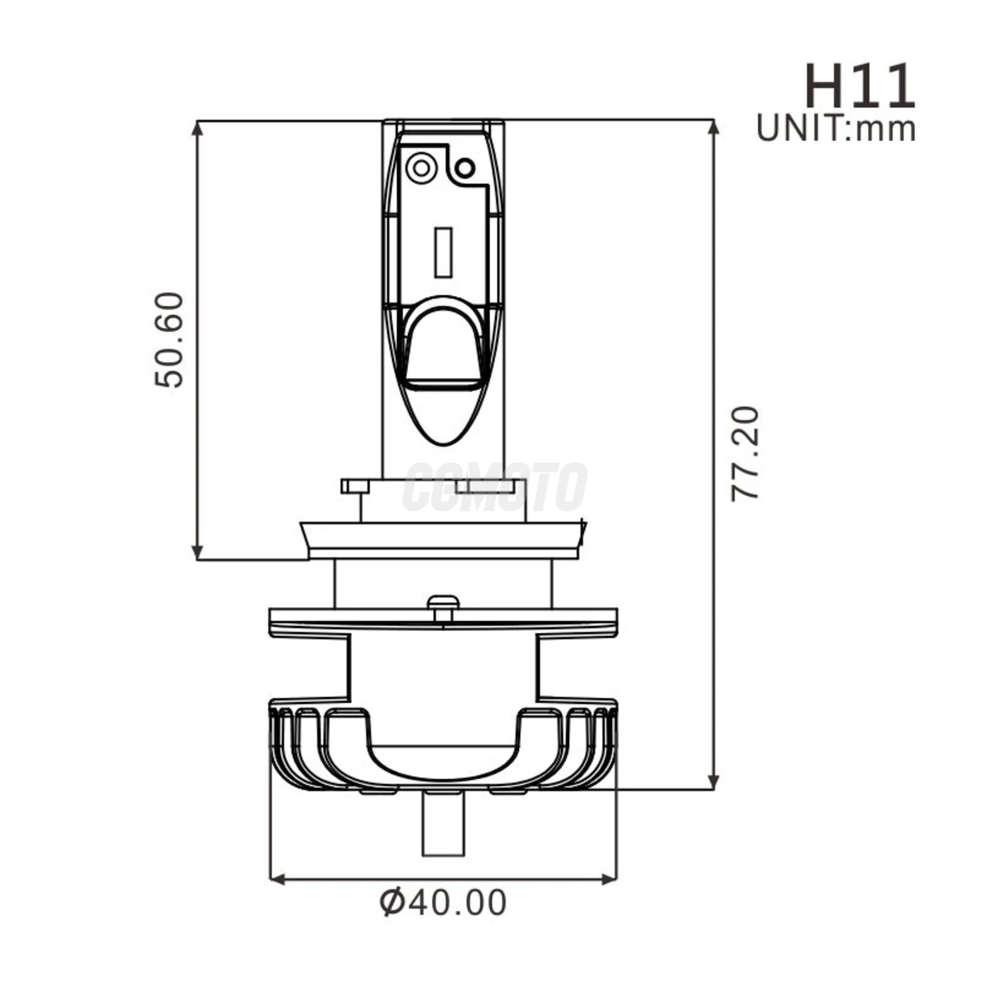 Ampoule H11 LED + Ballast 16W - 2200 Lumens