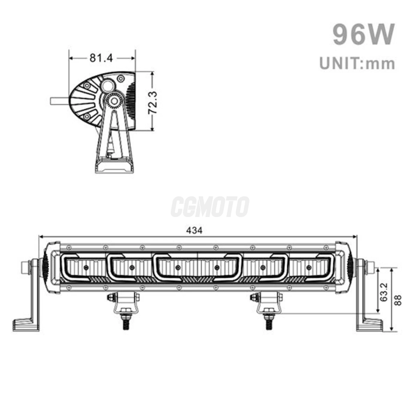 Projecteur LED 96W