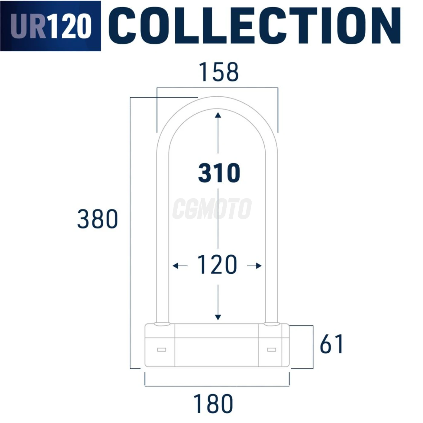 Antivol U - ø18 - 120*310 Homologation SRA