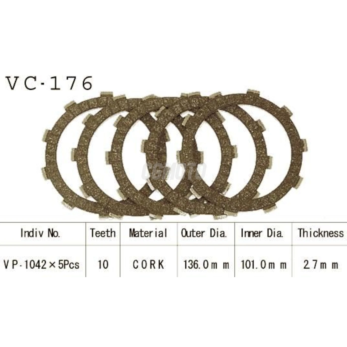 Kit Disques d'Embrayage Garnis Trx250 Fourtrax 1985/1987