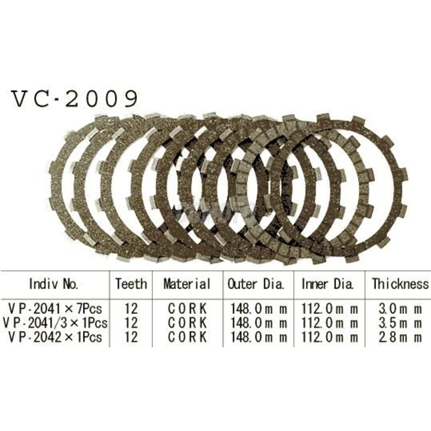 Kit Disques d'Embrayage Garnis Fzr 1000 1989/1991