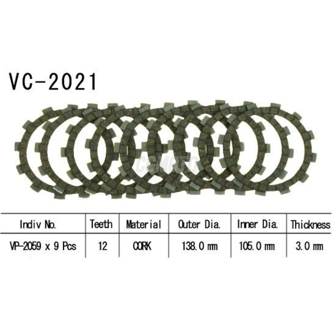 Kit Disques d'Embrayage Garnis Cross Yz/Wr 250 F 2001/2003