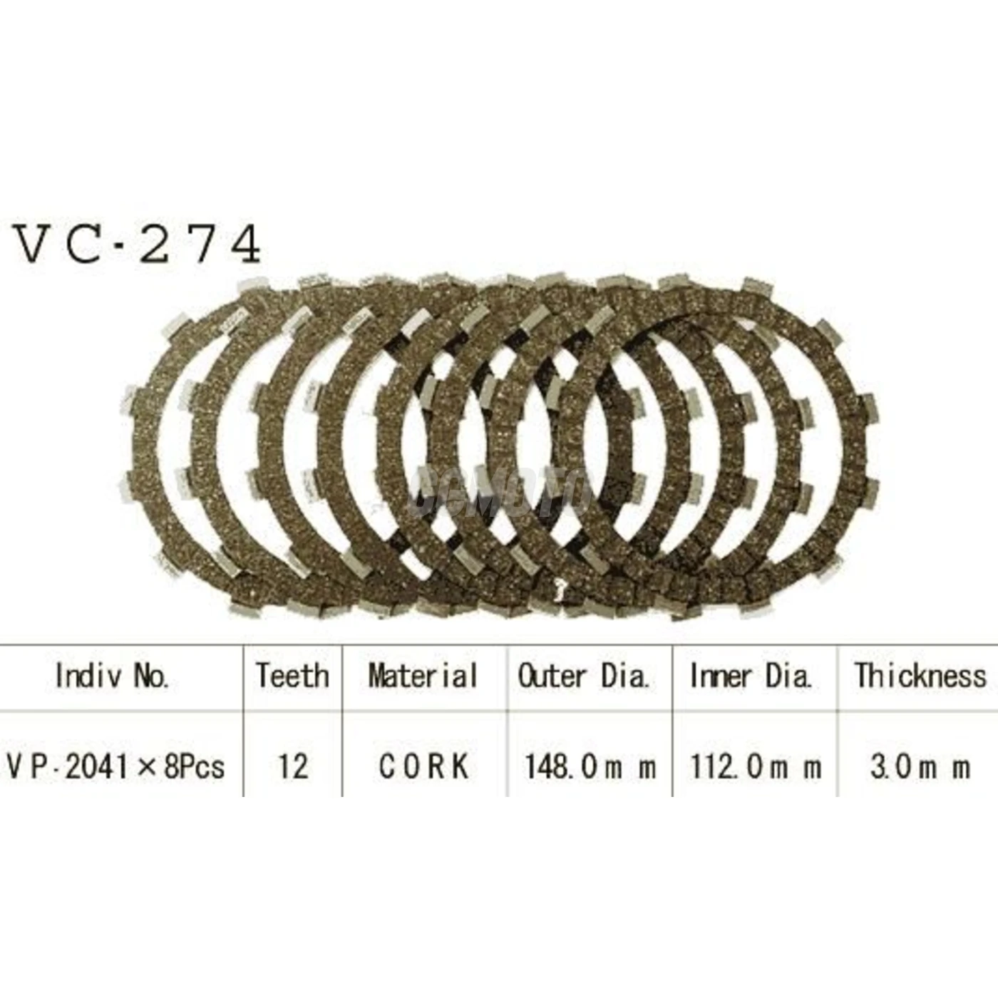 Kit Disques d'Embrayage Garnis Xj 600 N/S Diversion 1992/2002