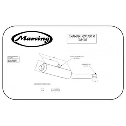 Silencieux Rond YZF 750 R 1993/1995 Ø114 Chromé