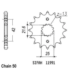 Pignon Gpx 600 R 88-97