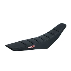 Housse de selle KAWASAKI KXF 250 13-16 KXF 450 12-15 TOP BLACK- SIDE BLACK-STRIPES BLACK (M213-3BBB)