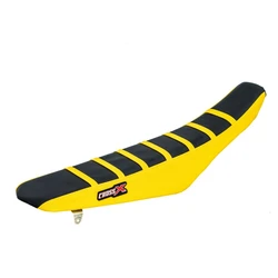 Housse de selle SUZUKI RM 85 02-20 TOP BLACK- SIDE YELLOW-STRIPES YELLOW (M308-3BYY)