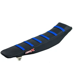 Housse de selle YAMAHA YZF 250 03-05 YZF 450 03-05 TOP BLACK- SIDE BLACK-STRIPES BLUE (M410-3BBBL)