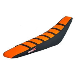 Housse de selle KTM SX -SXF 98-02 SX 125-250 01-02 EXC-XC 125-525 98-03 TOP ORANGE- SIDE BLACK-STRIPES BLACK (M510-3OBB)